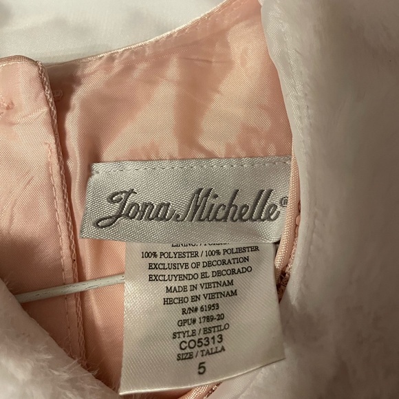 Jona Michelle Sz 5 pink dress white vest sleeveless sequin low waisted - Picture 7 of 7